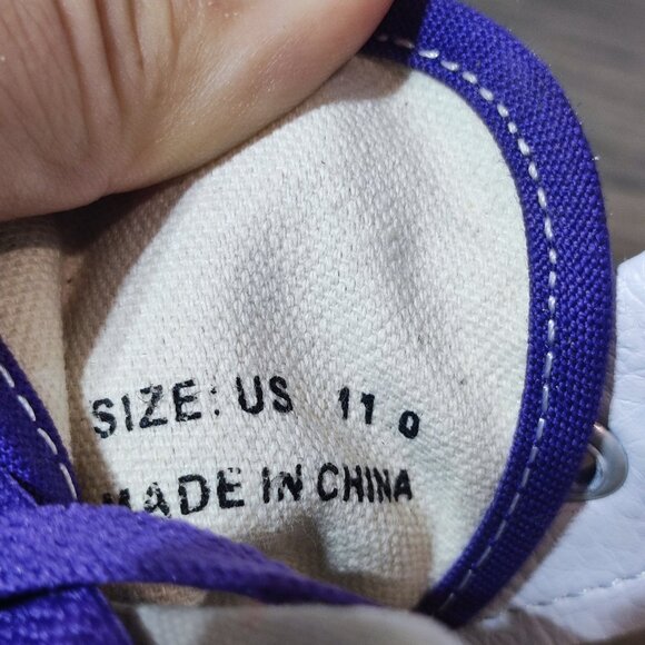 Vans Custom Design Skateboarder Sneakers Men's 11 Green White  Purple  Canvas - Picture 9 of 11